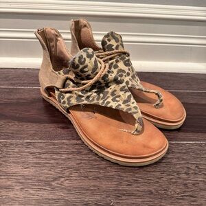 Very G Leopard and Tan Sandals